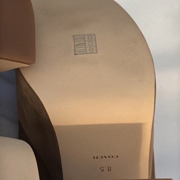 COACH Bobi suede slip on platform open square toe sandals Sz 8 1/2 - Picture 11 of 16